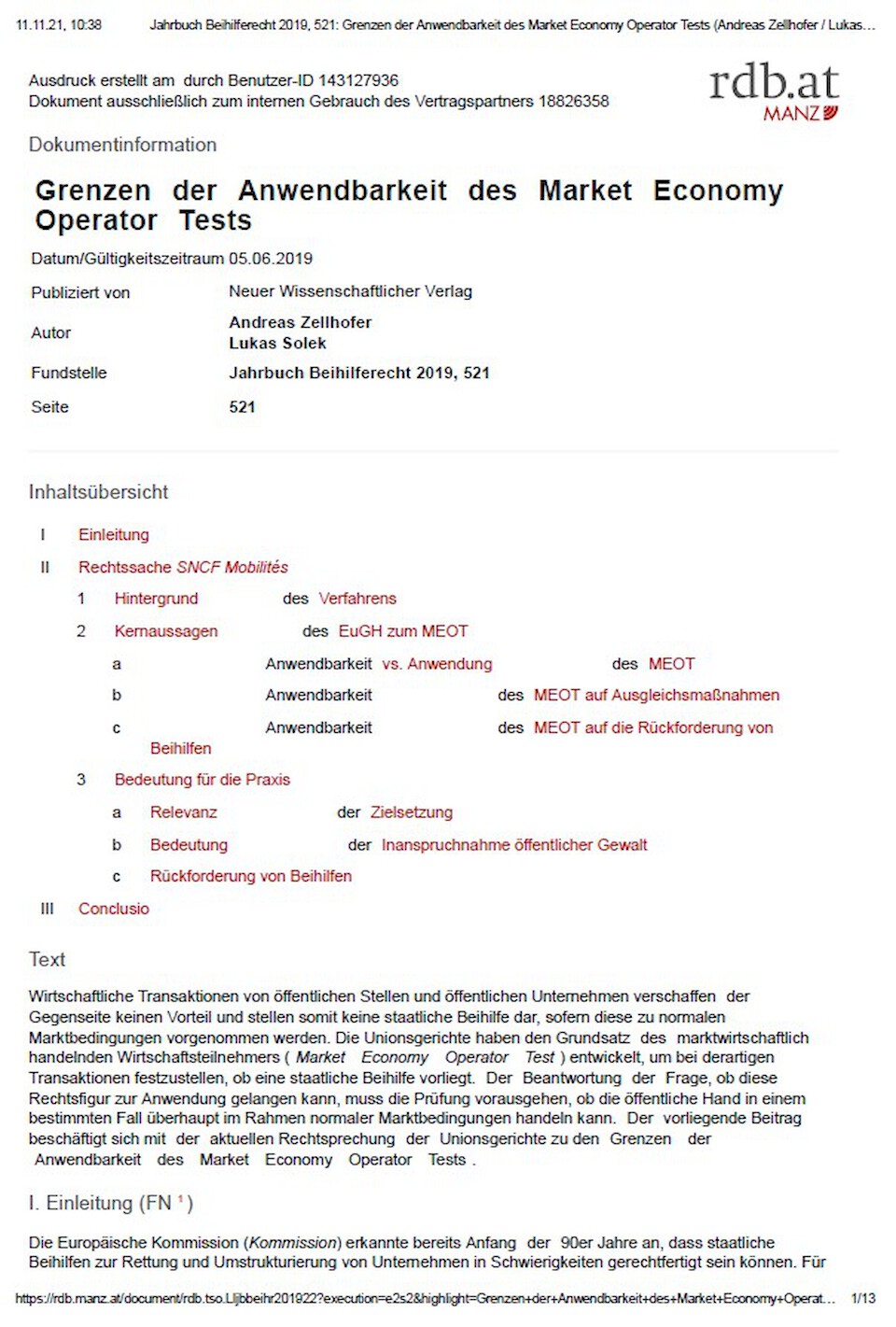 Limits to the applicability of the market economy operator test