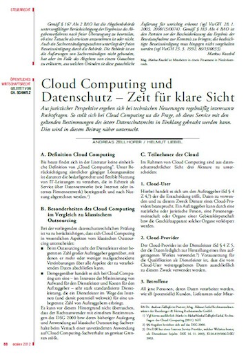 Cloud computing and data protection - time for a clear view