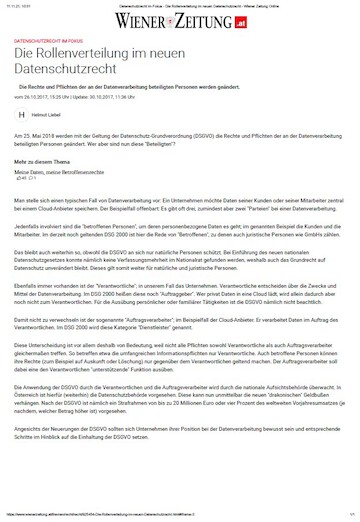 The division of roles in the new data protection law