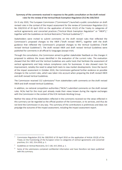 Summary comments stakeholders