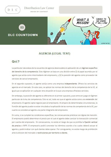 Distribution Law Center Countdown III - “Vertical” in the spotlight: agency (legal test)