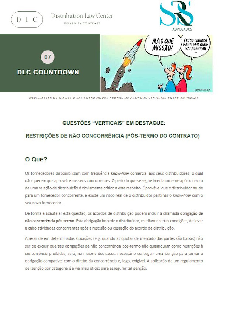 Distribution Law Center Countdown VII - Non-compete restrictions (post term)