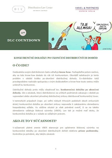 Distribution Law Center Countdown VII - Non-compete restrictions (post term)