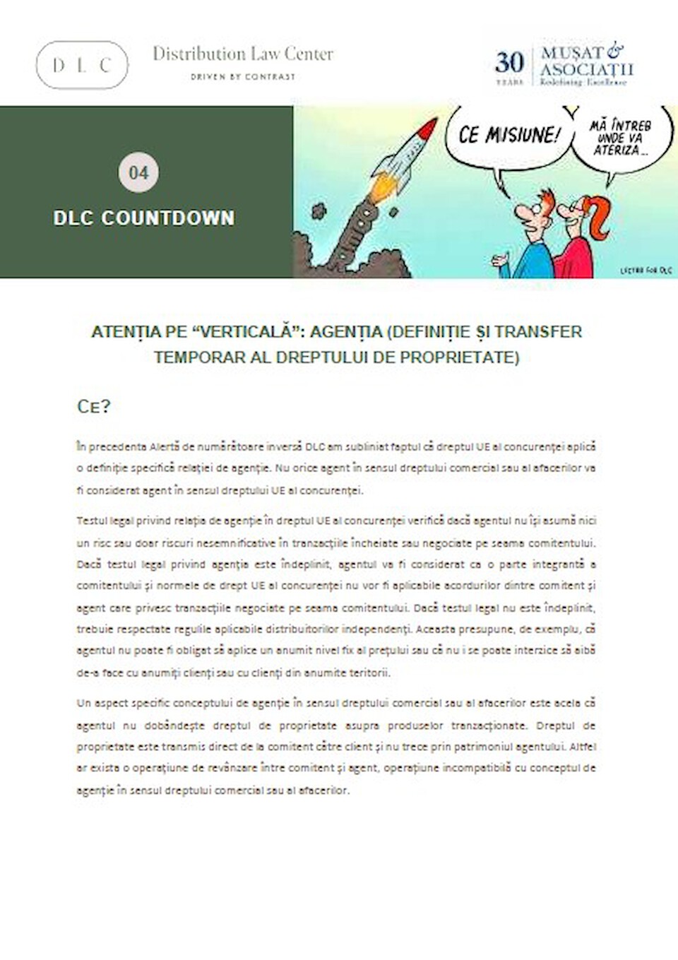 Distribution Law Center Countdown IV - Agency (Definition and temporary transfer of ownership)