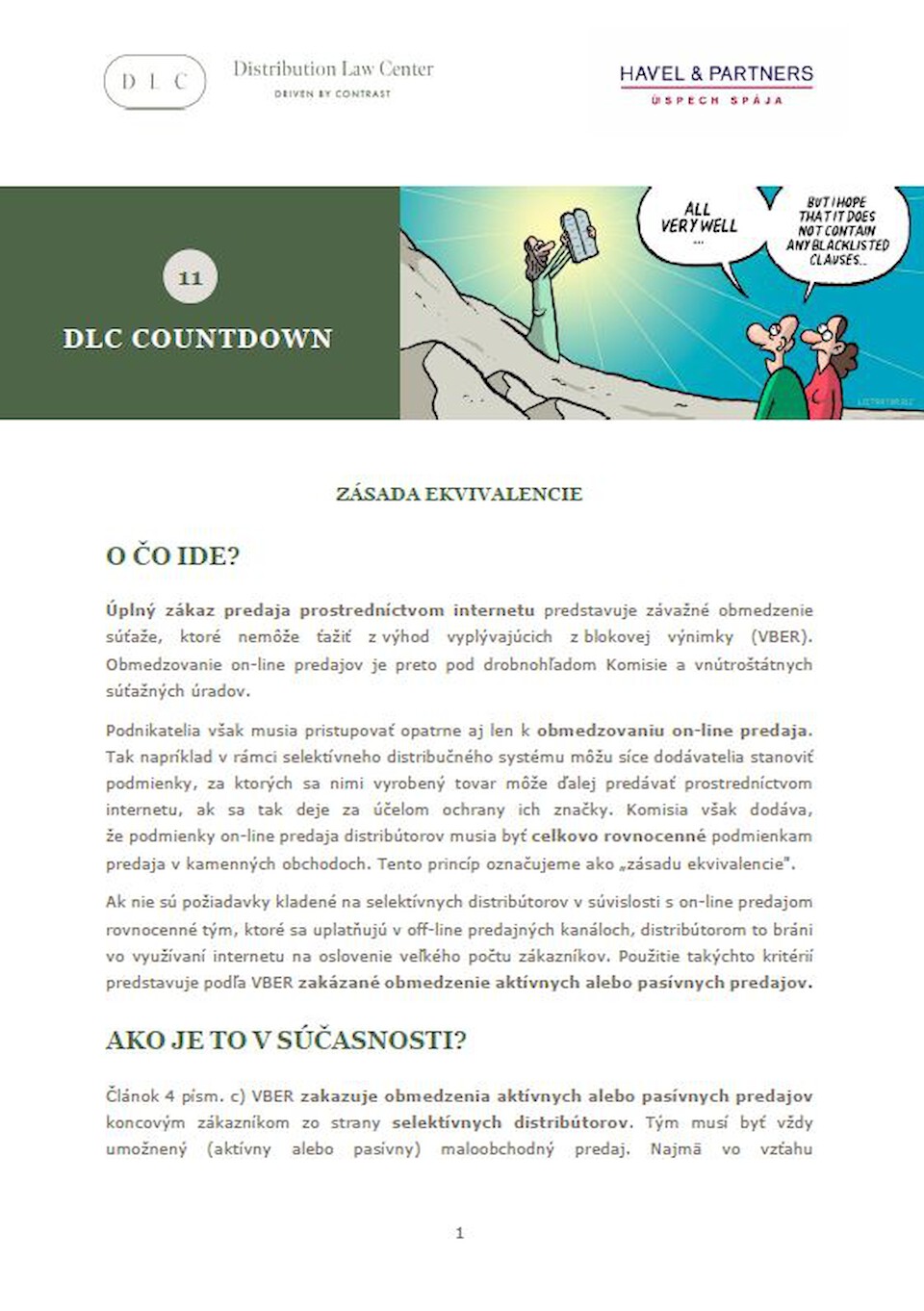 Distribution Law Center Countdown XI - Hardcore restrictions (Equivalence)