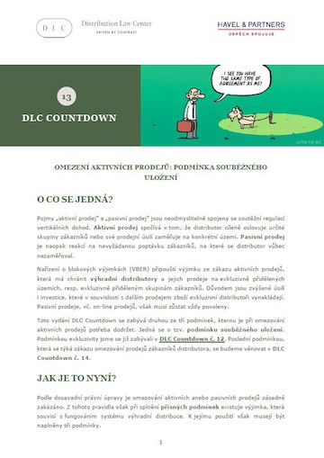 Distribution Law Center Countdown XIII - Active sales restrictions (Parallel imposition requirement)