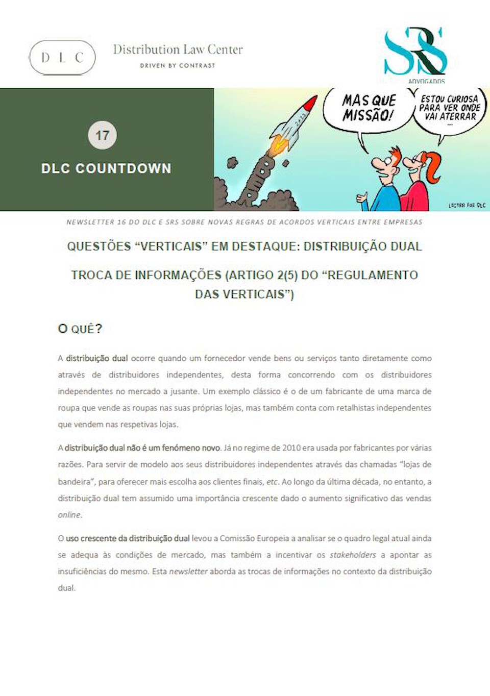 Distribution Law Center Countdown XVII - Dual distribution (Information exchange (Article 2(5) VBER))