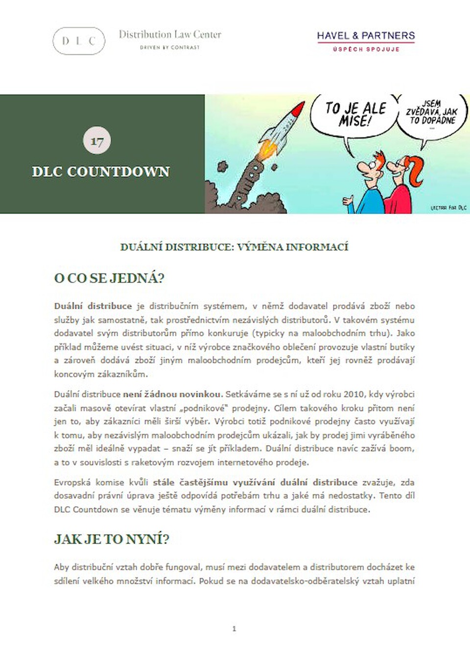 Distribution Law Center Countdown XVII - Dual distribution (Information exchange (Article 2(5) VBER))