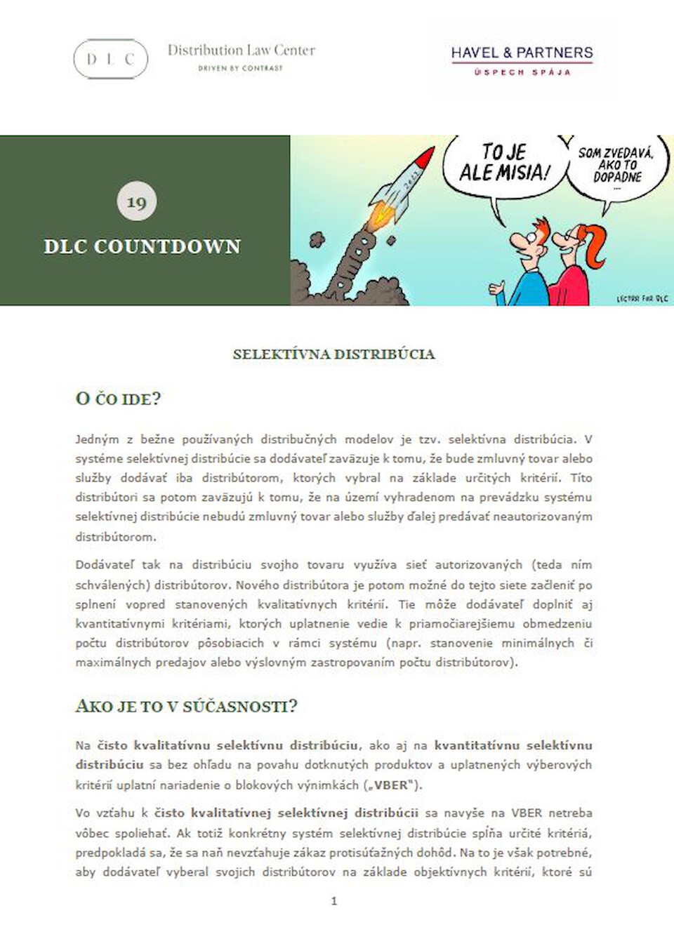 Distribution Law Center Countdown XIX - Selective distribution