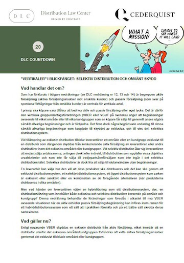 Distribution Law Center Countdown XX - Selective distribution (Reverse protection)