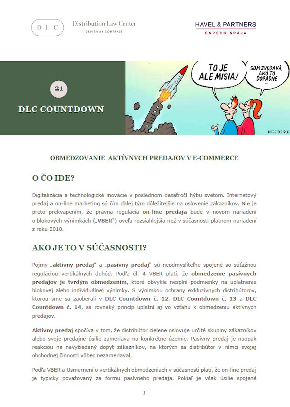 Distribution Law Center Countdown XXI - E-commerce (Online promotions and active sales)