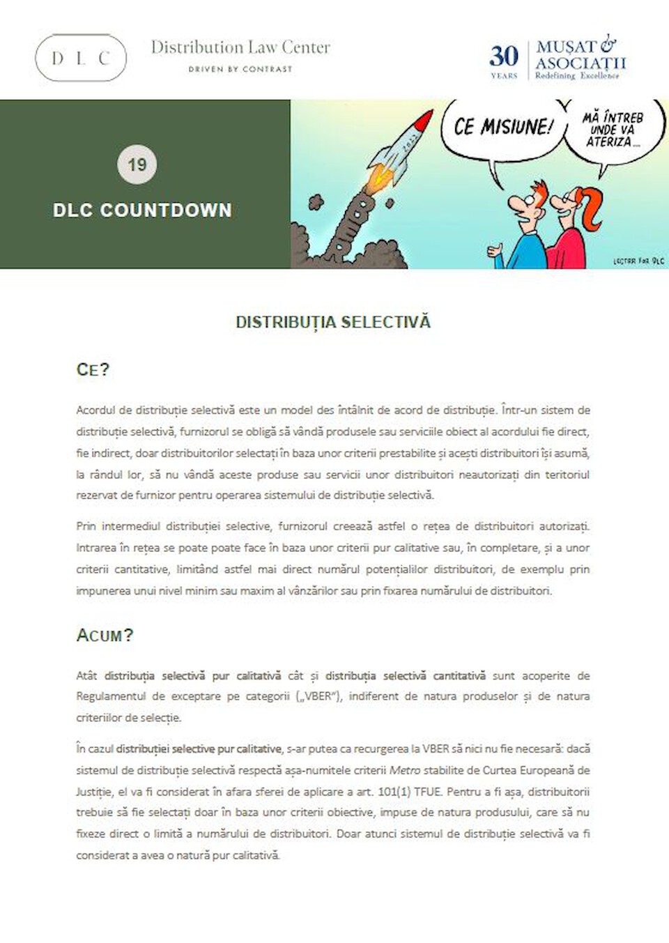 Distribution Law Center Countdown XIX - Selective distribution