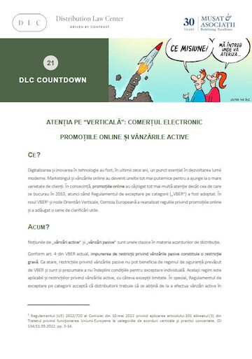 Distribution Law Center Countdown XXI - E-commerce (Online promotions and active sales)