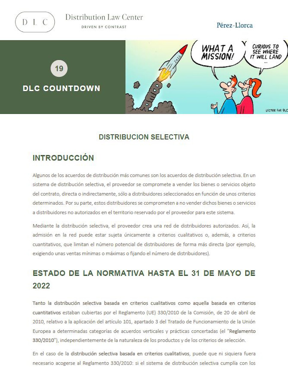 Distribution Law Center Countdown XIX - Selective distribution