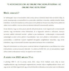 Distribution Law Center Countdown XXII - E-commerce (Restricting the use of online marketplaces / Online marketplace bans)